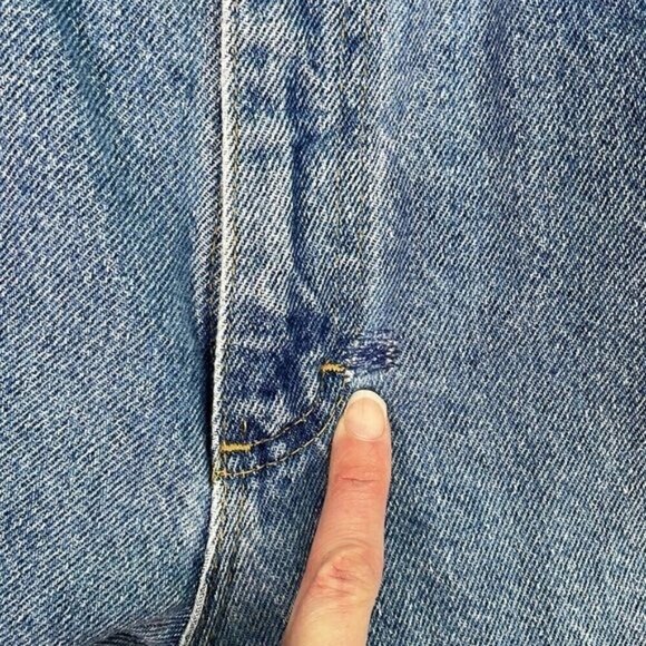 Vintage Riders High Rise Mom Jeans Light Blue Worn In Cotton Straight Leg 90s - Picture 8 of 14